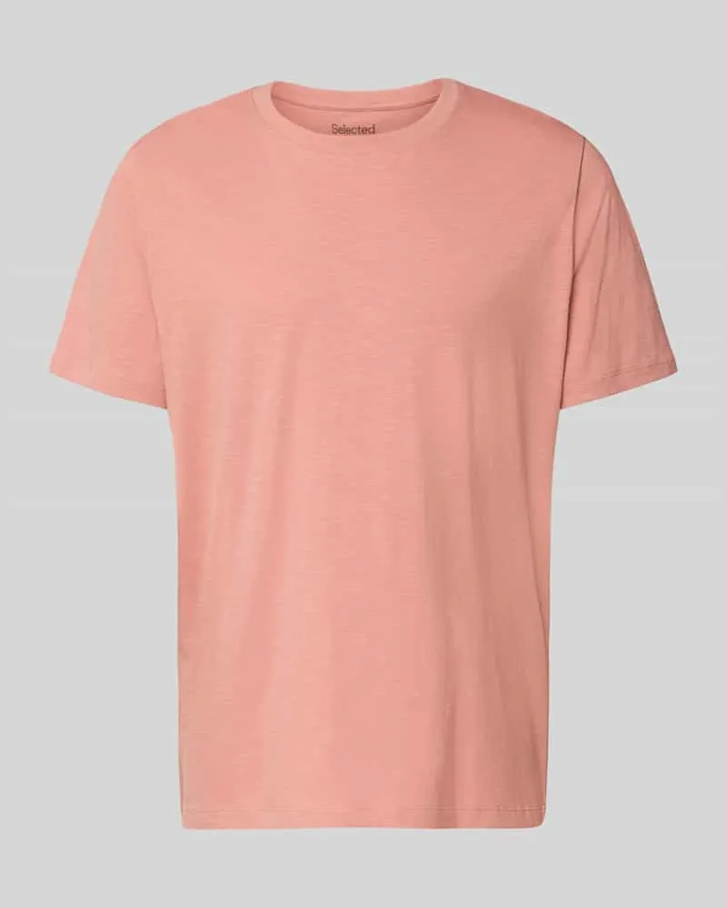 Selected Homme Regular Fit T-Shirt aus reiner Baumwolle Modell 'HASPEN Altrosa