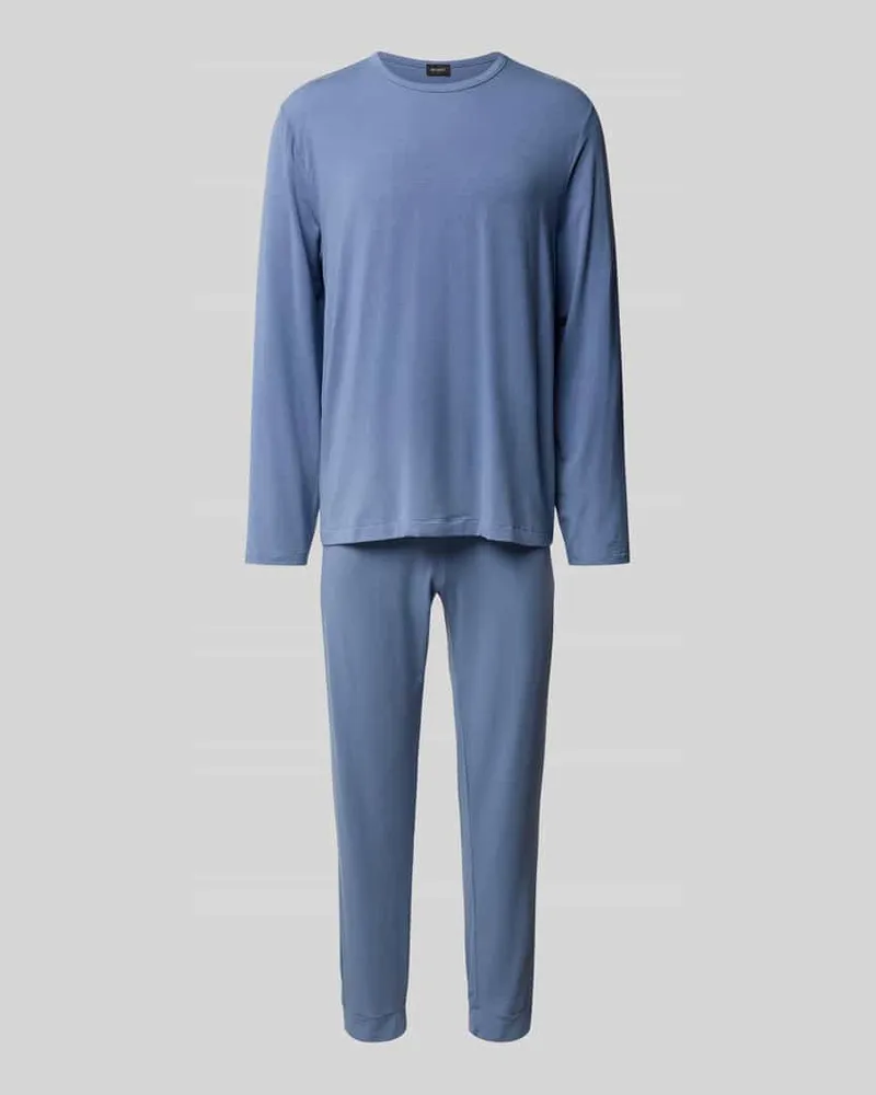 Hanro Pyjama mit geripptem Rundhalsausschnitt 