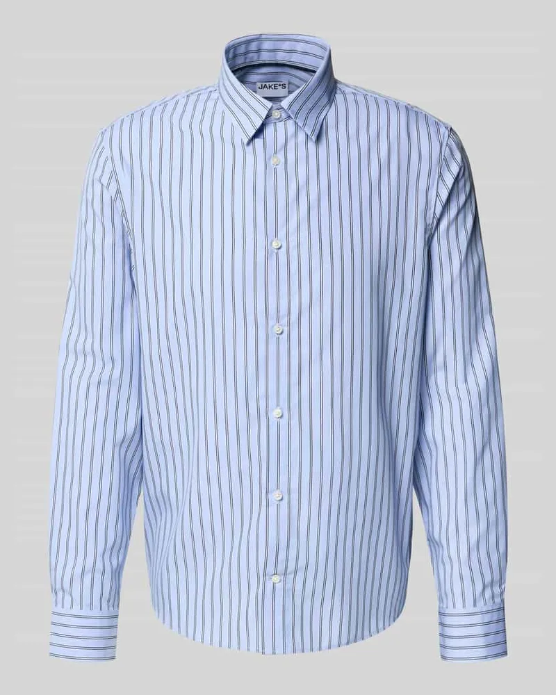 JAKE*S Regular Fit Freizeithemd mit Kentkragen Hellblau