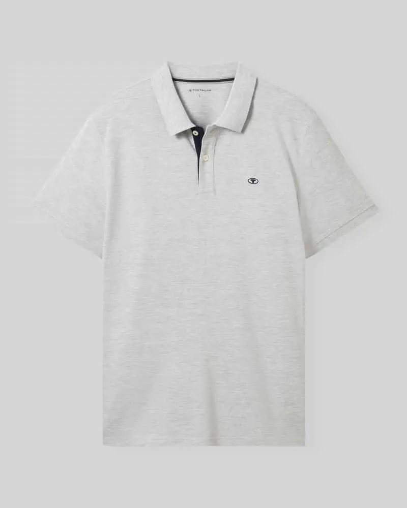 Tom Tailor Regular Fit Poloshirt aus Baumwoll-Viskose-Mix Mittelgrau