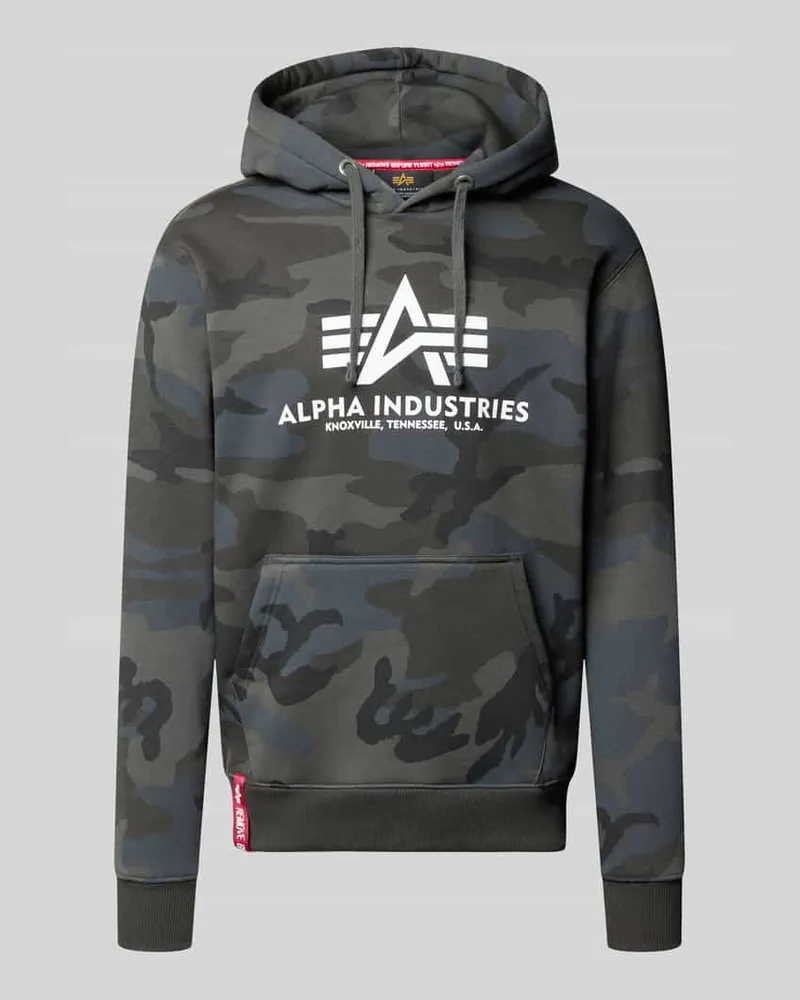 Alpha Industries Regular Fit Hoodie aus Baumwoll-Mix mit Logo-Print Black