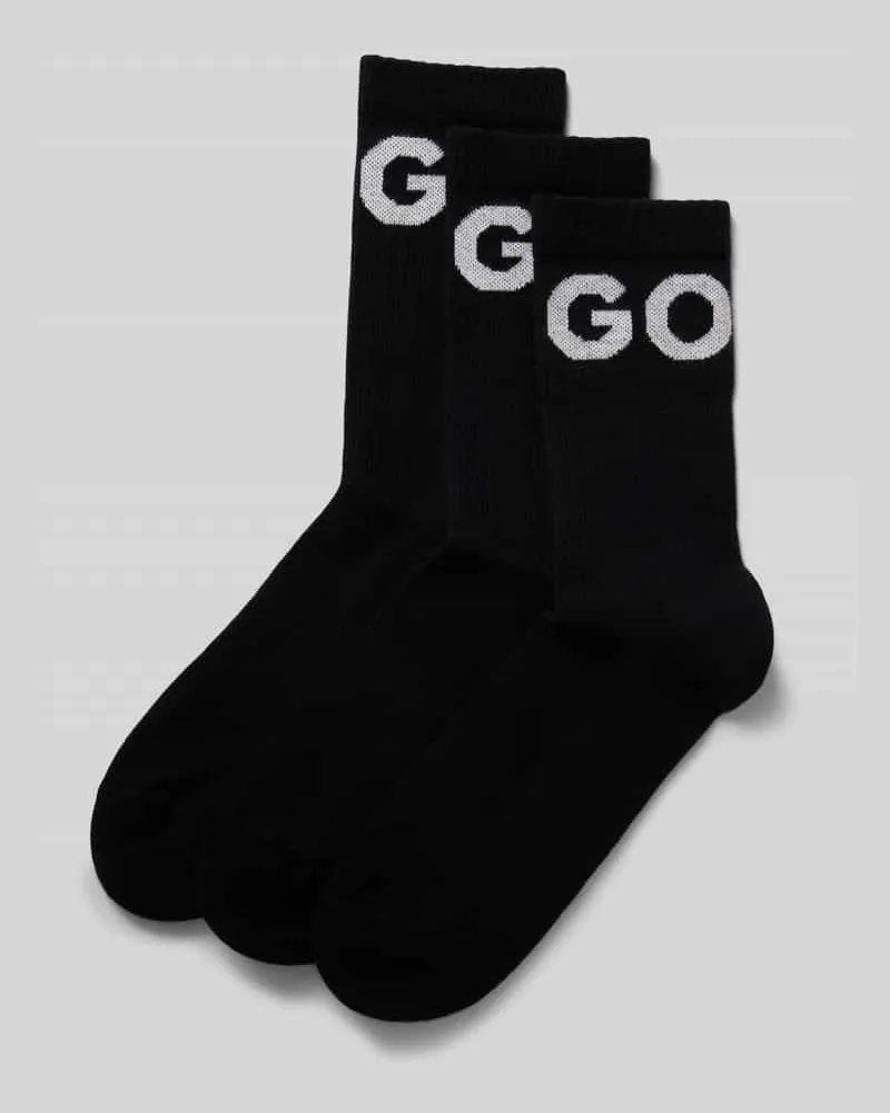 HUGO BOSS Socken mit Statement-Print im 3er-Pack 