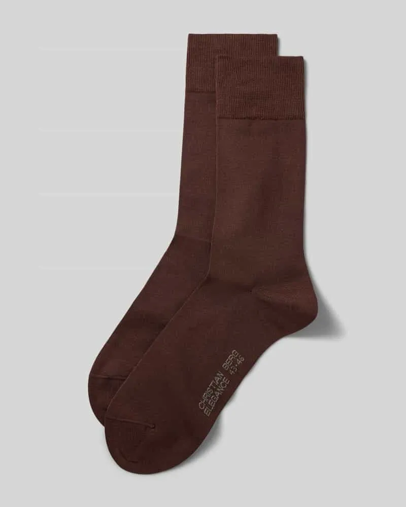 Christian Berg Socken aus Baumwoll-Mix im 2er-Pack Schoko