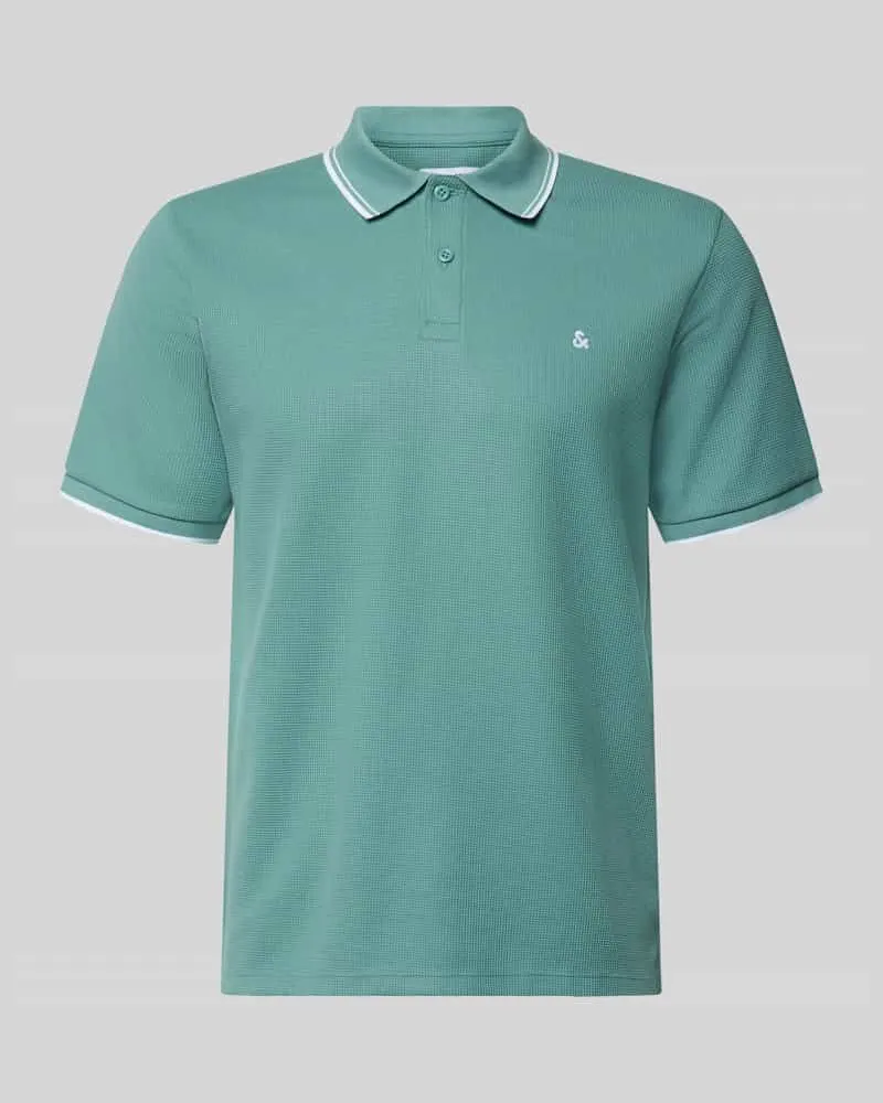 Jack & Jones Regular Fit Poloshirt mit Strukturmuster Modell 'AUSTIN Tuerkis