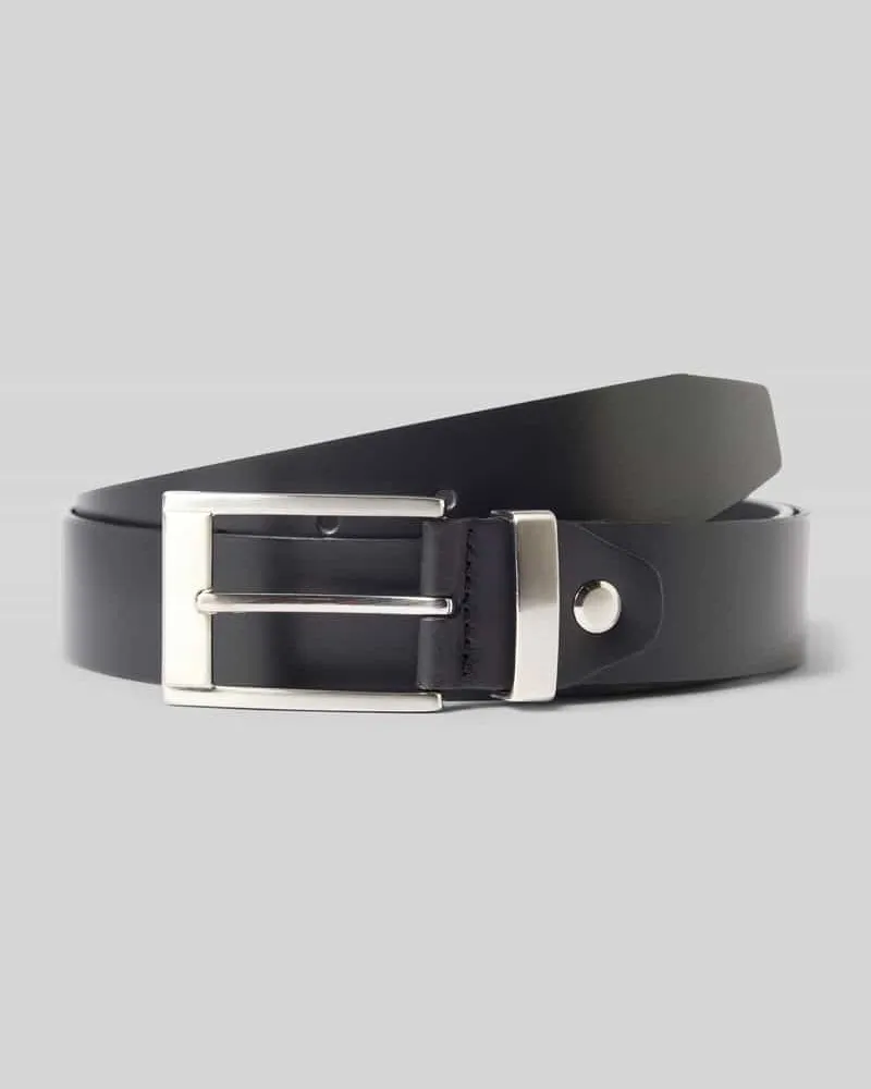 MONTEGO Glattledergürtel mit Dornschließe Black