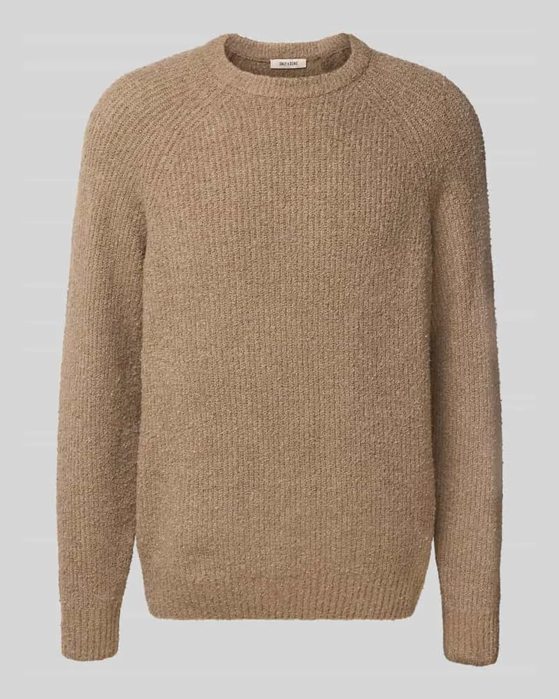 Only & Sons Relaxed Fit Strickpullover aus Baumwoll-Mix Modell 'DALE LIFE Hellbraun