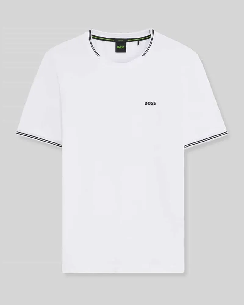 HUGO BOSS Regular Fit T-Shirt aus Baumwoll-Mix Modell 'TAUL Weiss