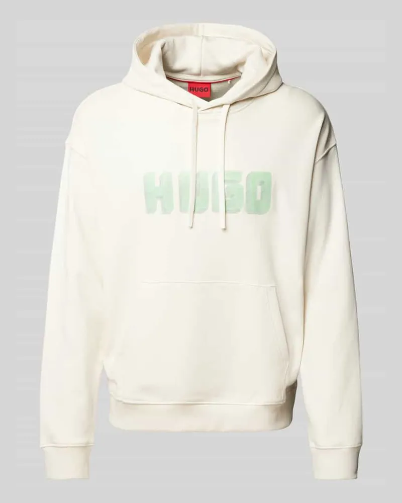 HUGO BOSS Hoodie mit Label-Print Modell 'Diqerio Offwhite