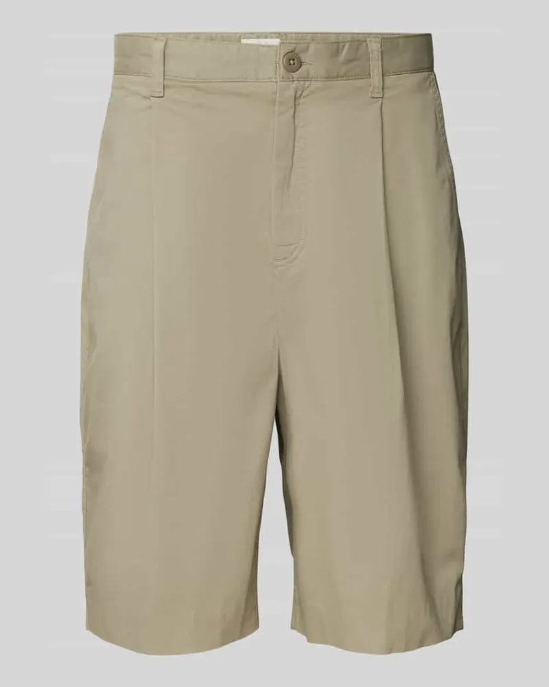 Calvin Klein Relaxed Fit Shorts mit Bundfalten Taupe