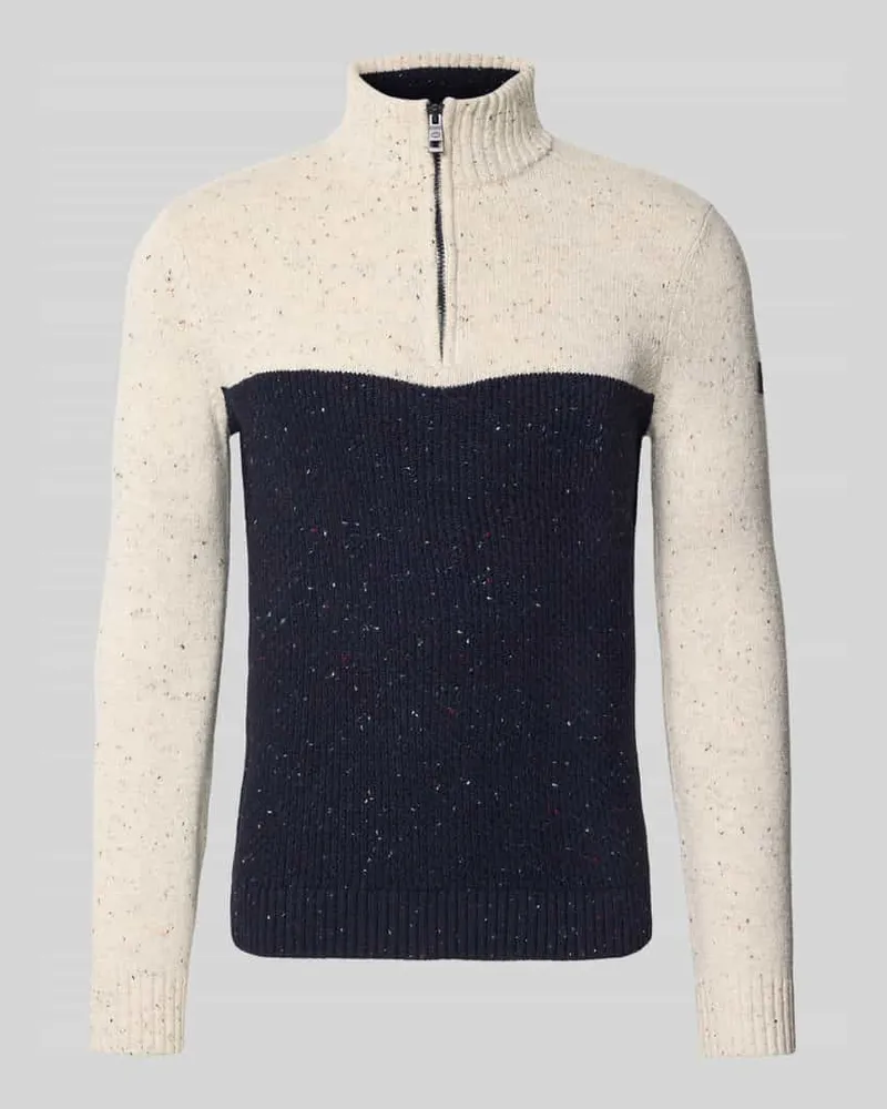 Tom Tailor Regular Fit Troyer aus Baumwoll-Mix von Blau