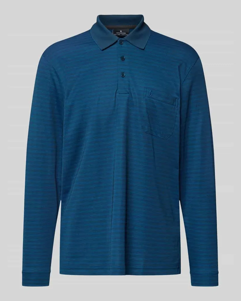 Ragman Regular Fit Poloshirt mit Brusttasche Modell 'Fineliner Marine