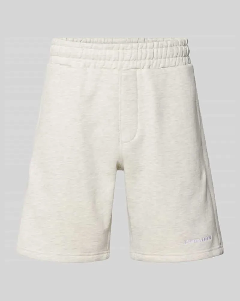 PEGADOR Regular Fit Shorts mit Logo-Stitching Hellgrau