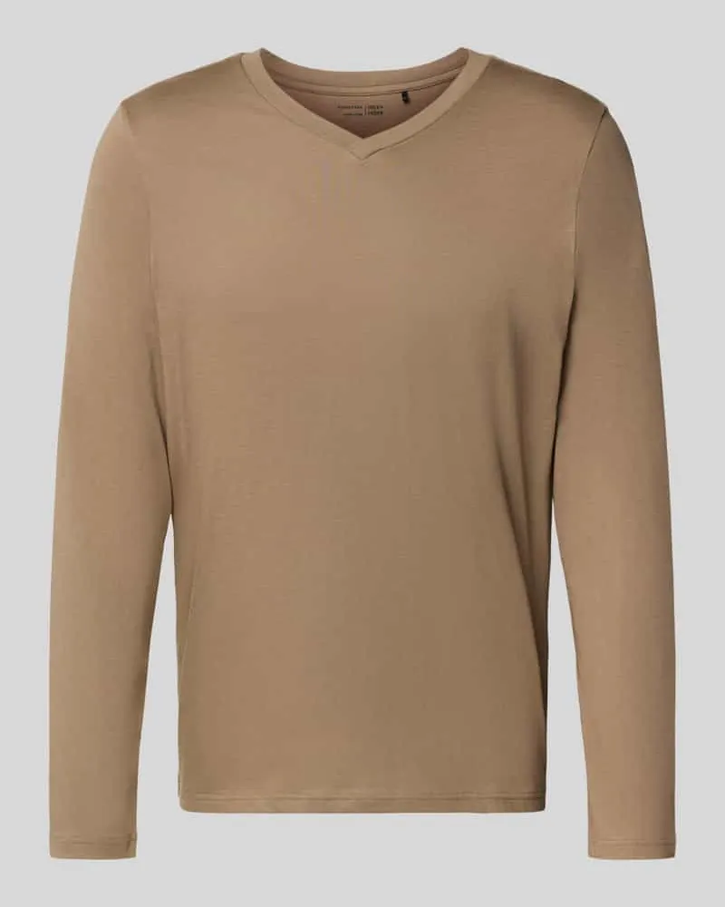 Schiesser Regular Fit Longsleeve mit V-Ausschnitt 