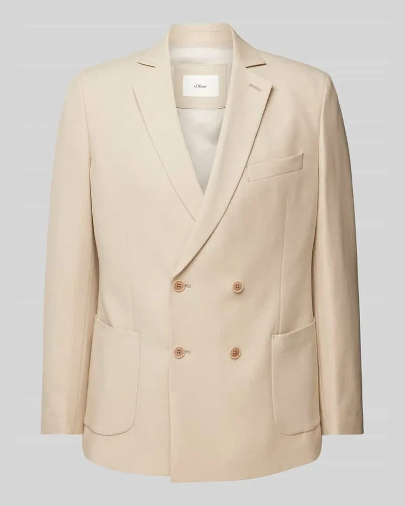 S.Oliver Regular Fit 2-Knopf-Sakko mit Leinen-Anteil Beige
