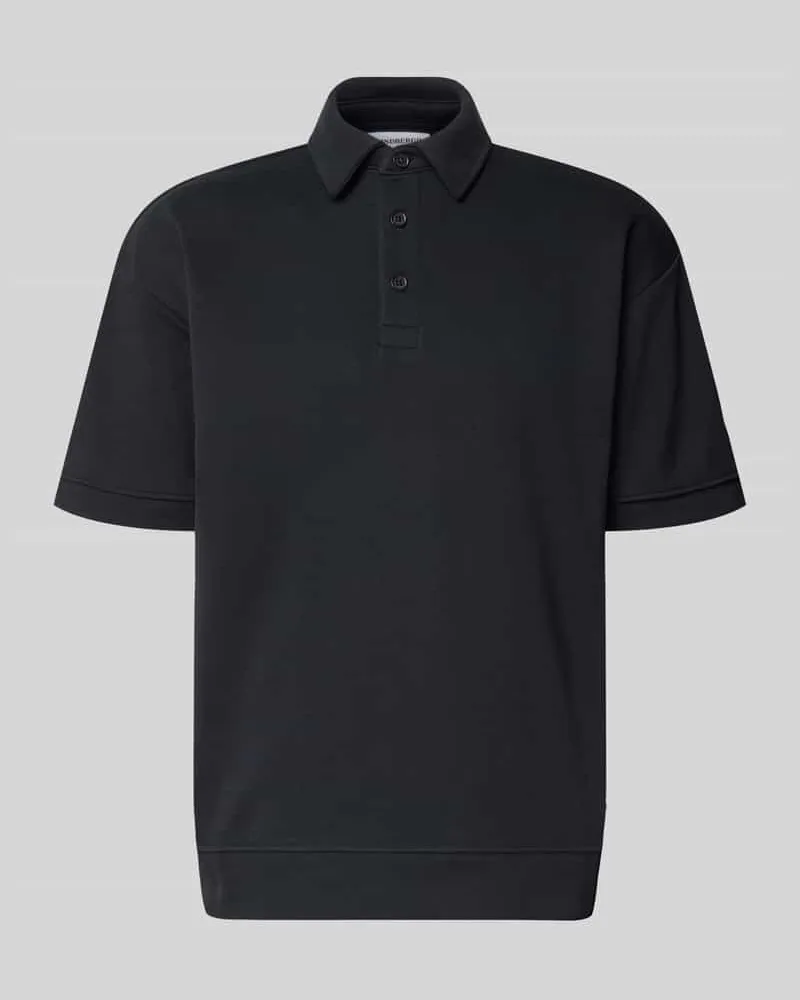 Lindbergh Oversized Poloshirt mit Polokragen und Label-Detail Black