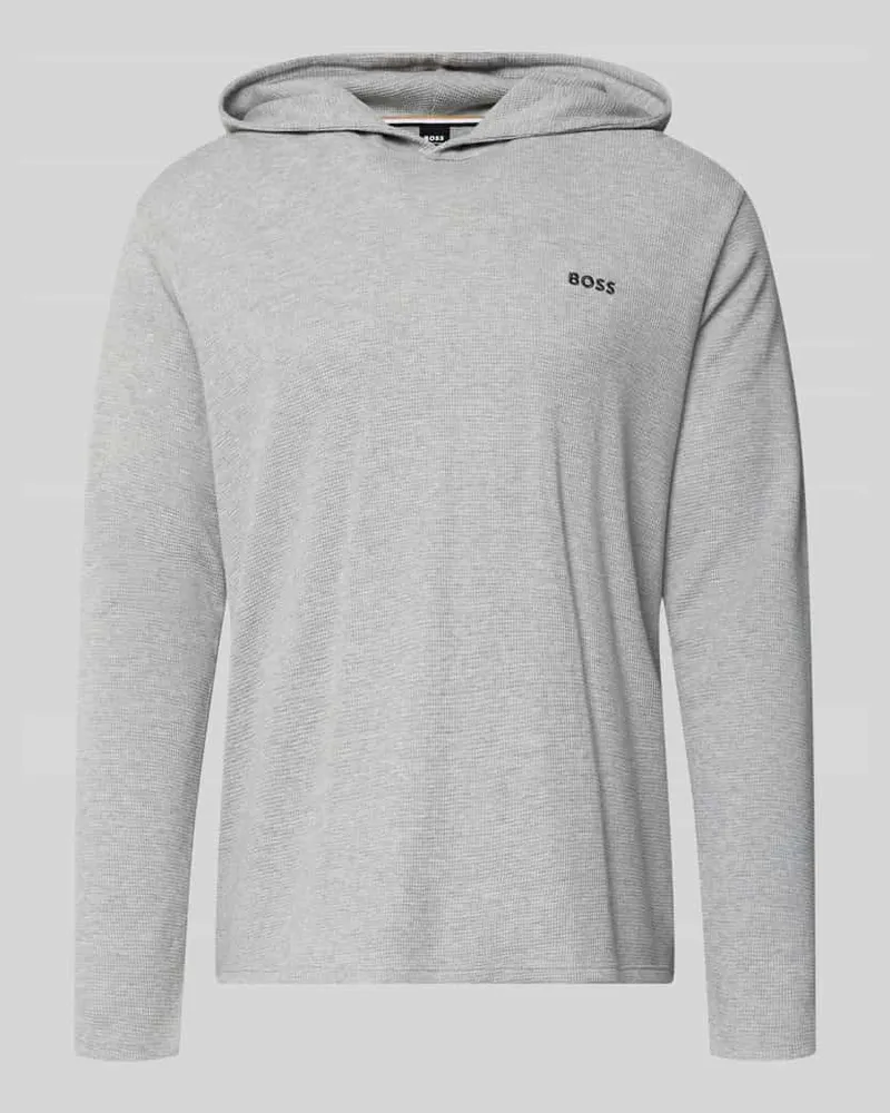 HUGO BOSS Regular Fit Hoodie aus Baumwoll-Mix Mittelgrau