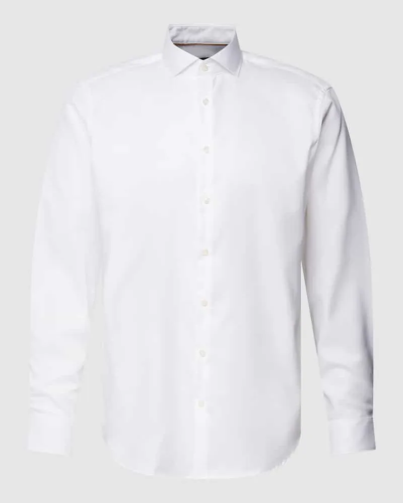 JAKE*S Business-Hemd mit Kentkragen Weiss