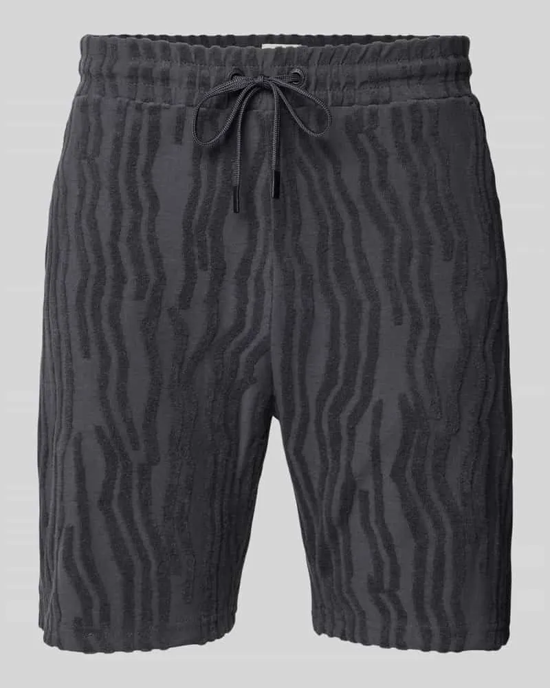 Scotch&Soda Regular Fit Sweatshorts mit Strukturmuster Black
