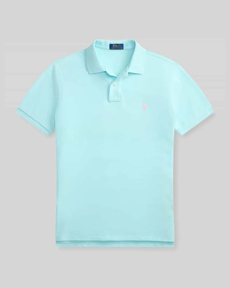 Ralph Lauren Slim Fit Poloshirt aus reiner Baumwolle Aqua
