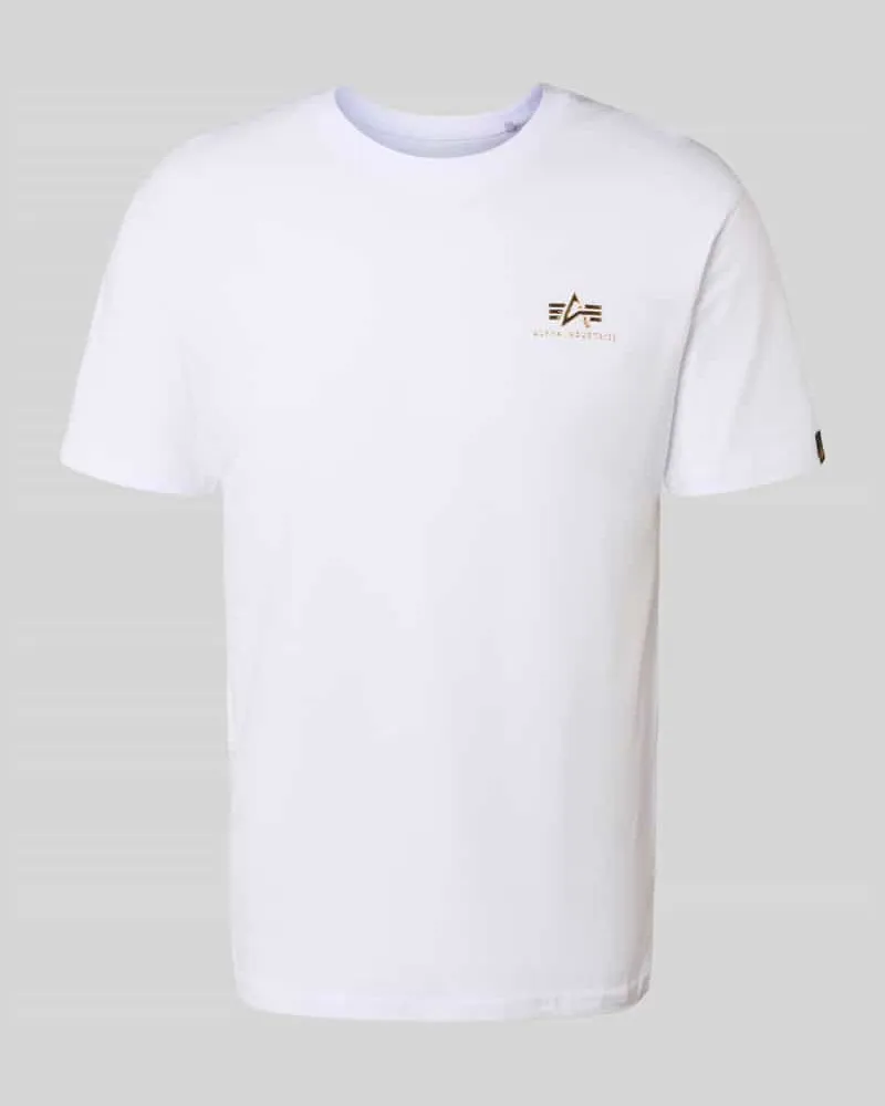Alpha Industries T-Shirt mit Label-Print und Rundhalsausschnitt 