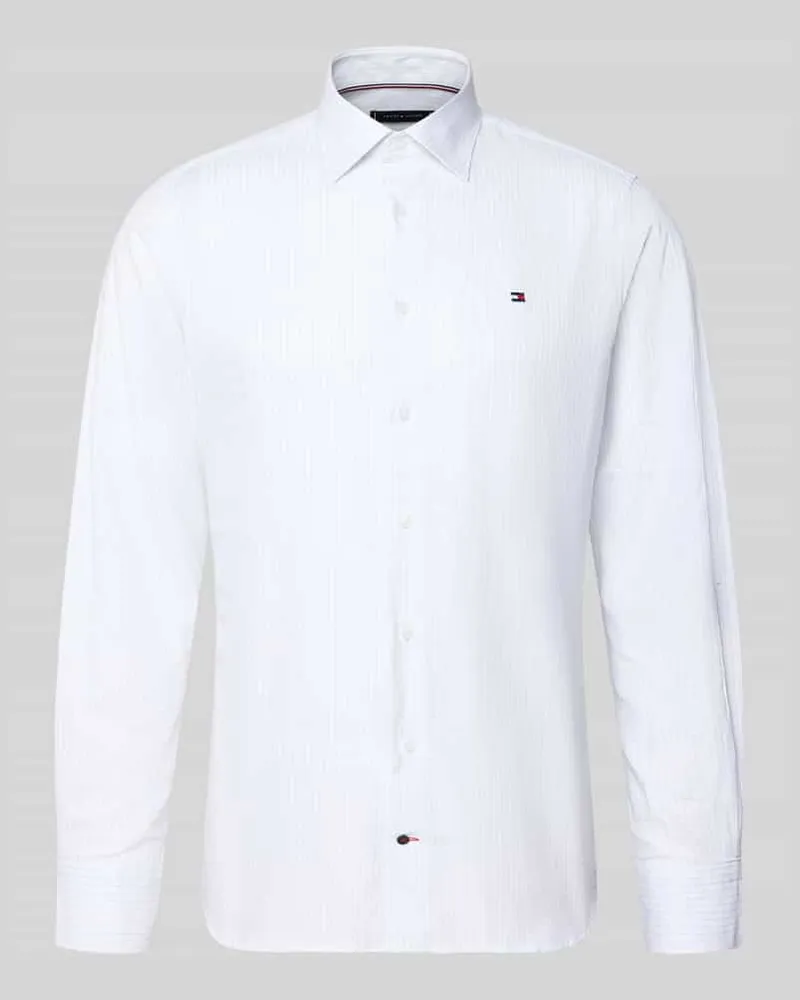 Tommy Hilfiger Regular Fit Businesshemd aus reiner Baumwolle Bleu