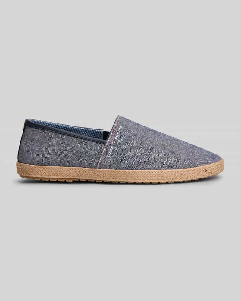 Tommy Hilfiger Espadrilles aus reiner Baumwolle mit Label-Schriftzug Dunkelblau