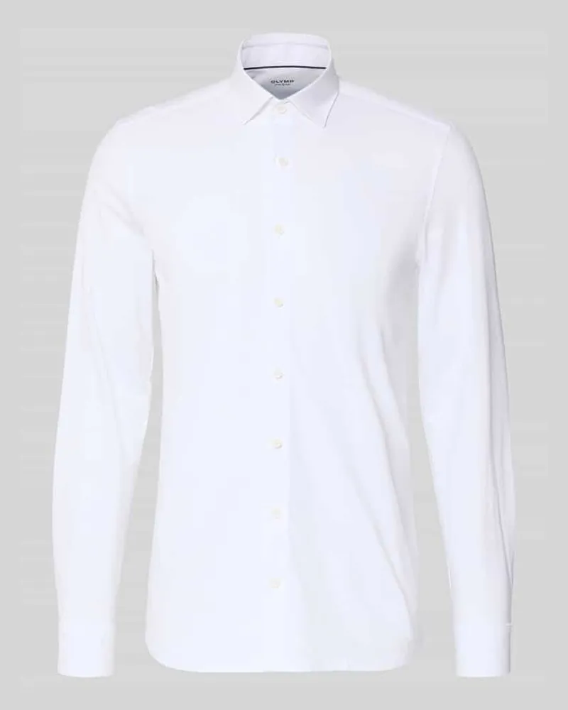 Olymp Body Fit Business-Hemd mit Knopfleiste Weiss