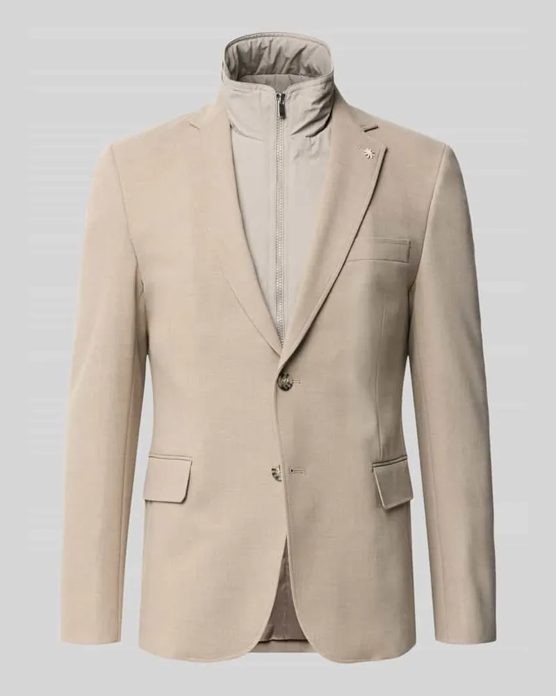 Manuel Ritz Slim Fit Sakko mit Viskose-Anteil Beige