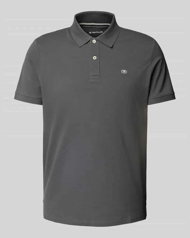 Tom Tailor Regular Fit Poloshirt mit Logo-Stitching Modell 'BASIC Anthrazit