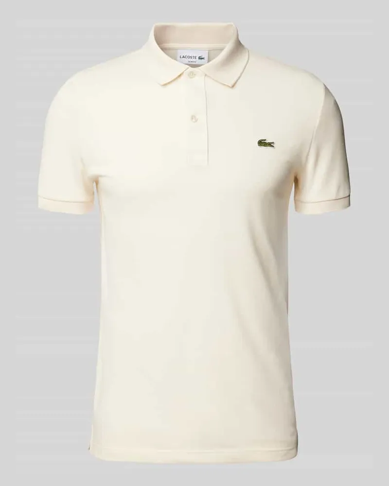 Lacoste Slim Fit Poloshirt mit Label-Patch Modell 'PIQUE Offwhite