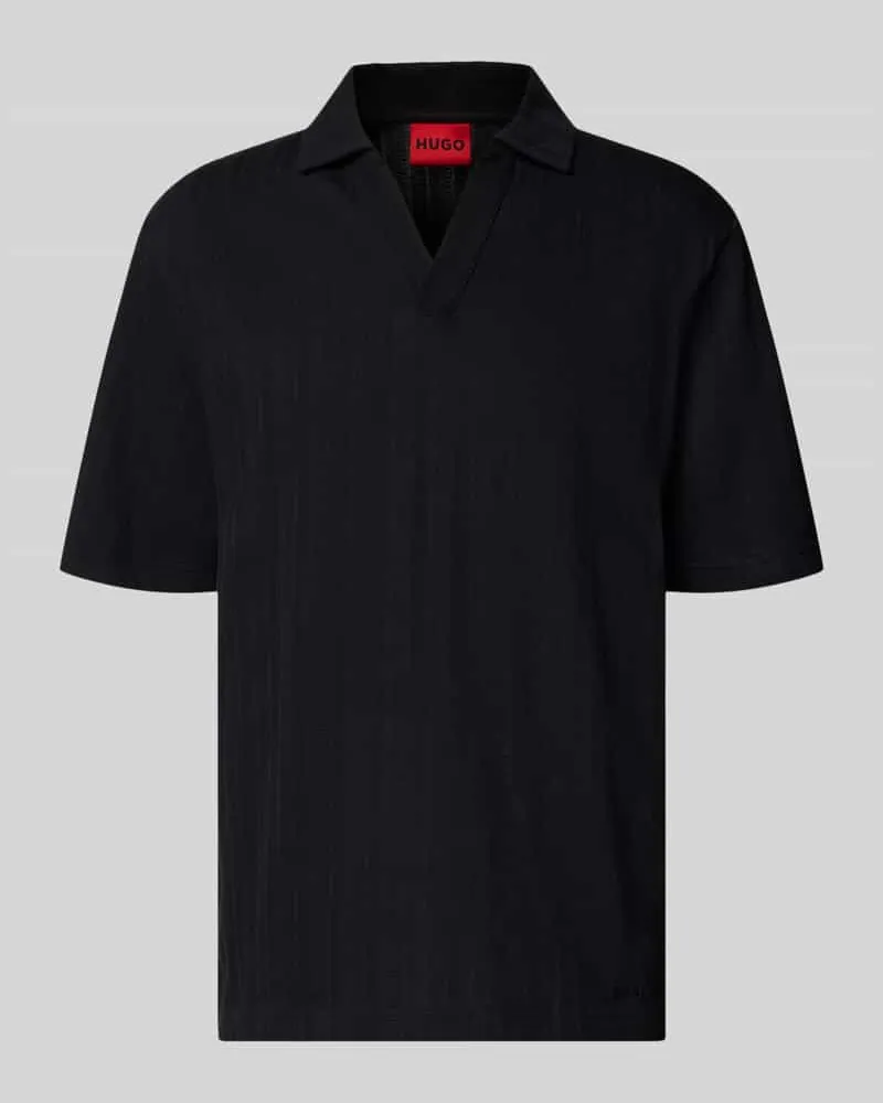 HUGO BOSS Relaxed Fit Poloshirt mit Strukturmuster Modell 'DALIBO Black