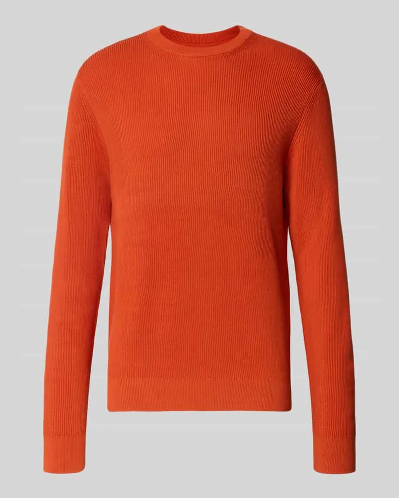 McNeal Regular Fit Strickpullover aus Baumwoll-Mix Dunkelorange