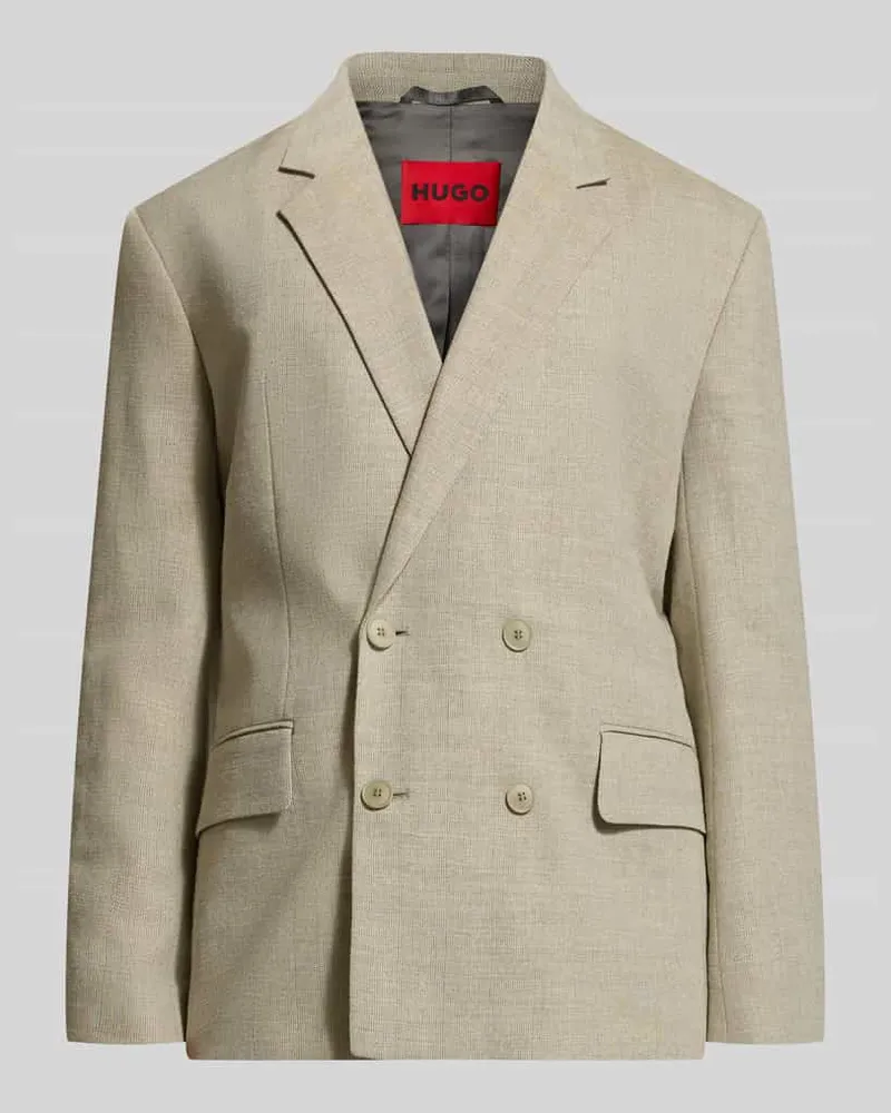 HUGO BOSS Regular Fit Anzugsakko mit Baumwoll-Leinen-Anteil Hellgruen