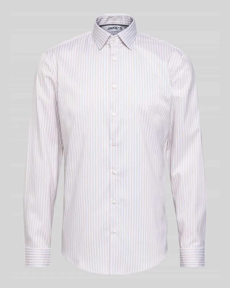 JAKE*S Slim Fit Businesshemd mit Kentkragen Mud
