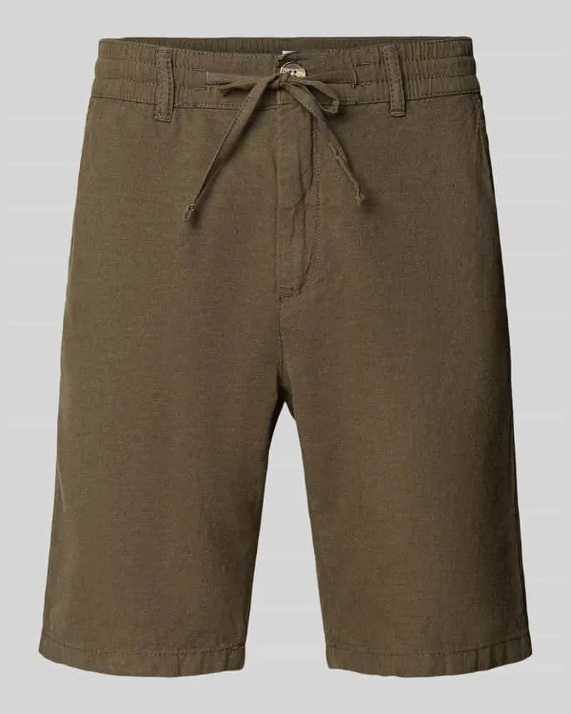Lindbergh Regular Fit Bermudas aus Leinen-Baumwoll-Mix 