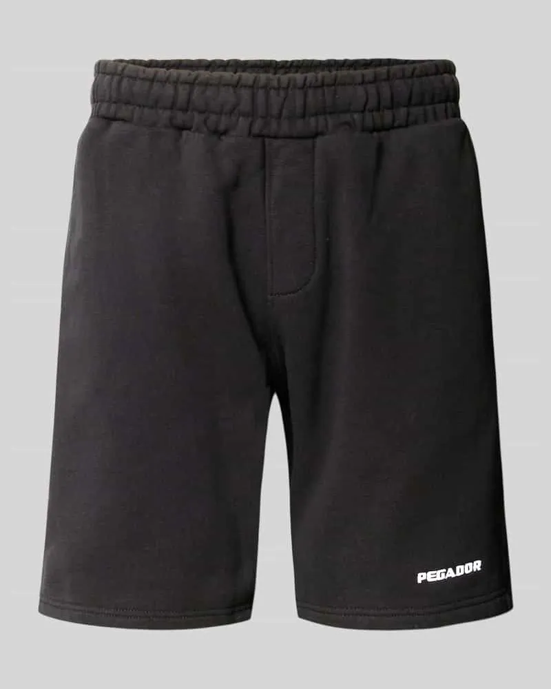 PEGADOR Shorts mit elastischem Bund und Logo-Stitching Black