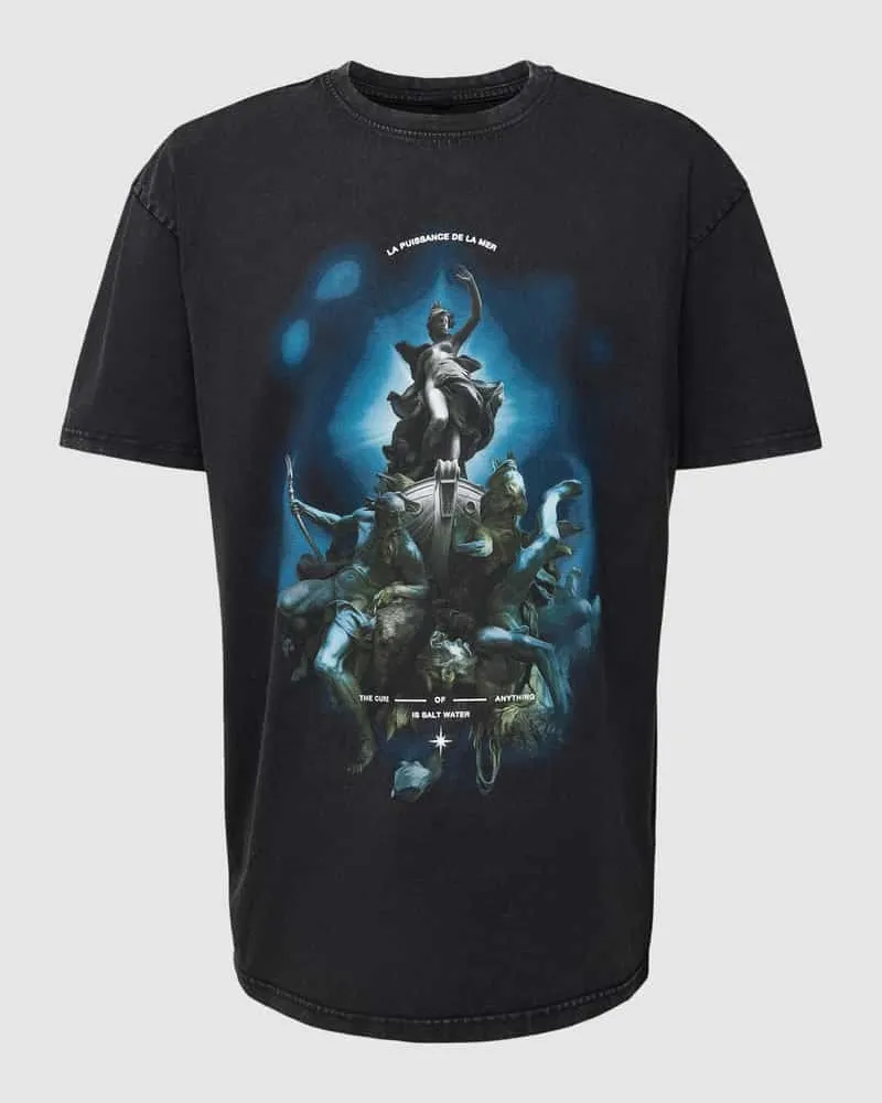 Mister Tee T-Shirt mit Motiv- und Statement-Print Modell 'PUISSANCE LA MER 