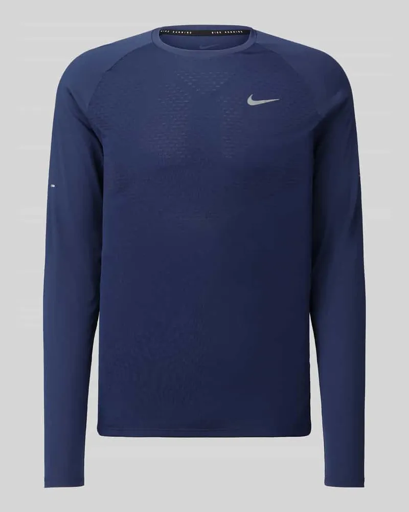 Nike Regular Fit Sport-Langarmshirt mit Logo-Detail Marine