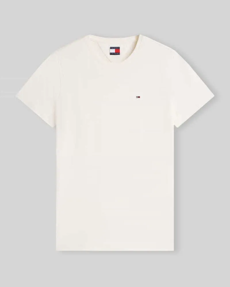 Tommy Hilfiger Regular Fit T-Shirt aus reiner Baumwolle Offwhite
