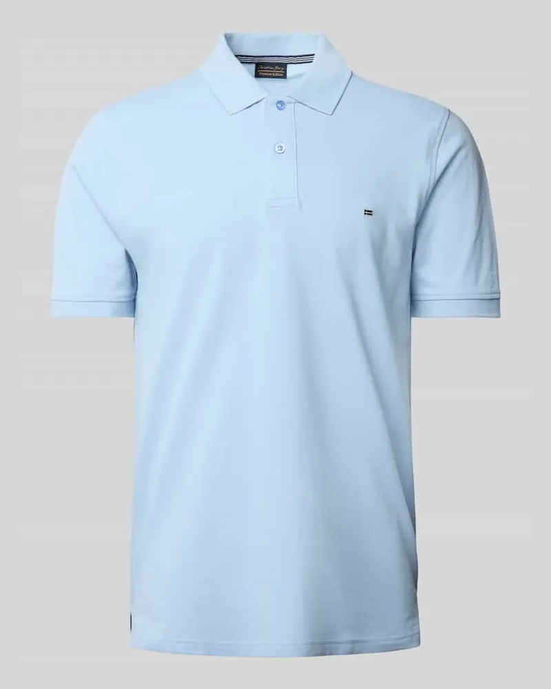 Christian Berg Poloshirt mit Label-Stitching Bleu