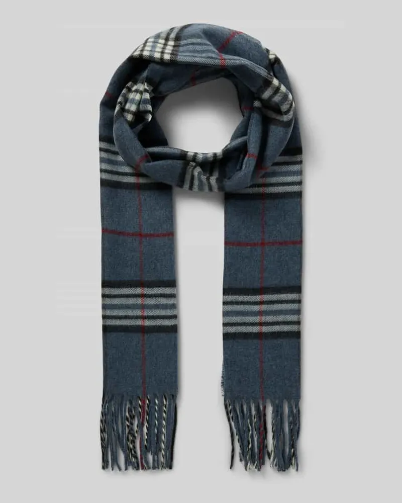 Christian Berg Schal mit Ausfransungen Jeansblau