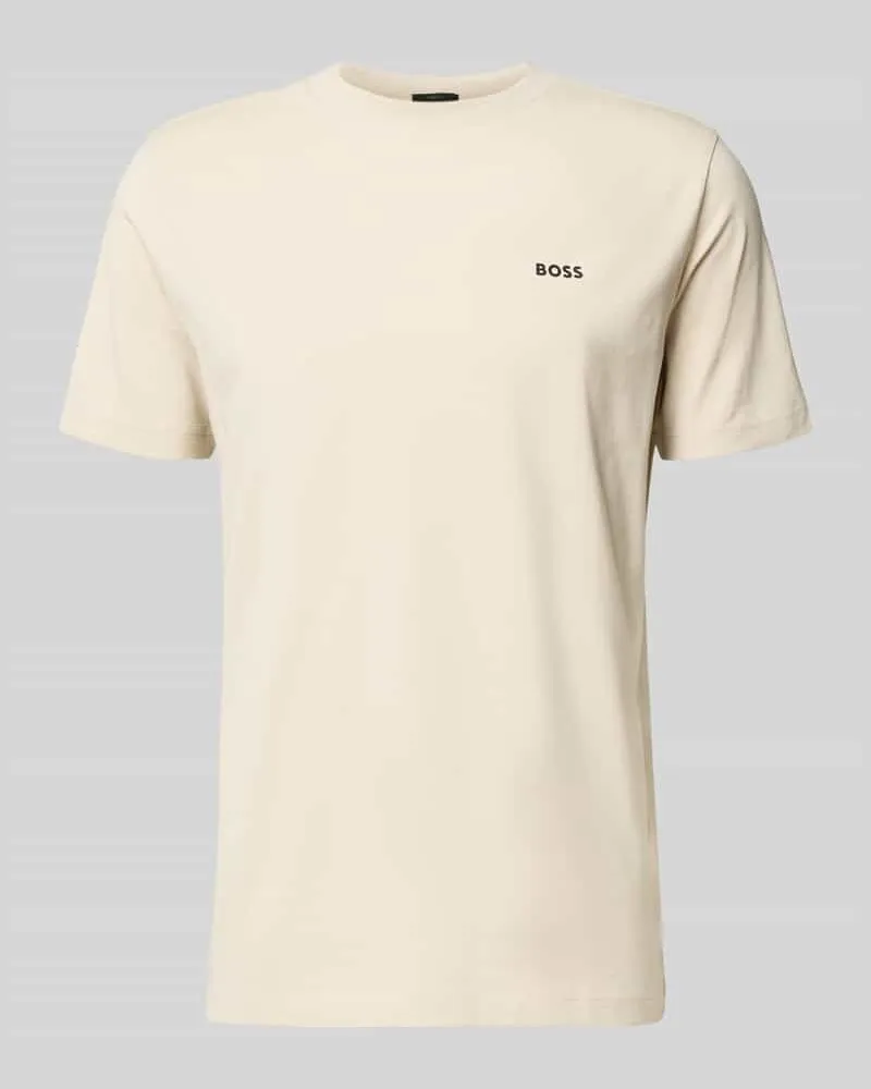 HUGO BOSS Regular Fit T-Shirt aus Baumwoll-Mix Beige