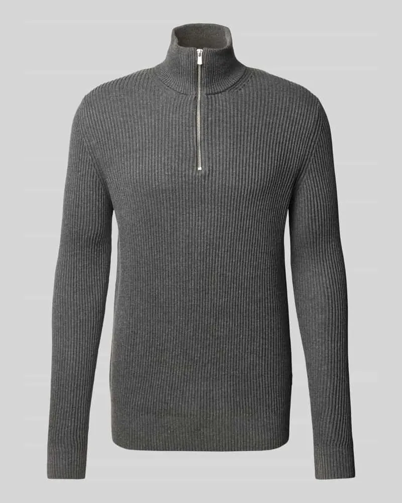 Jack & Jones Strickpullover mit Troyer-Kragen Modell 'RBLALIAM 