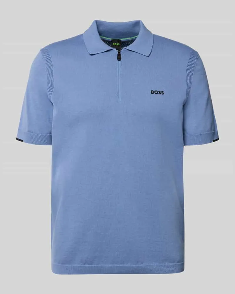 HUGO BOSS Regular Fit Poloshirt aus reiner Baumwolle Modell 'KN_EVER-X Blau