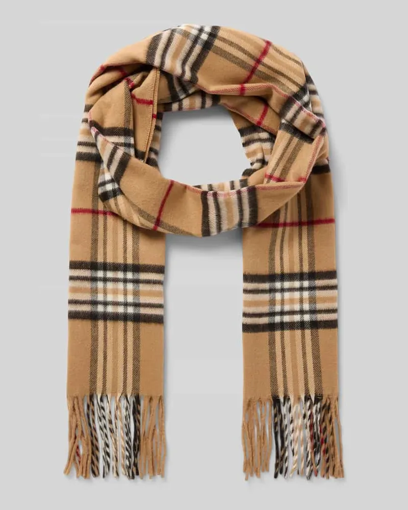 Christian Berg Schal mit Fransenabschluss Camel