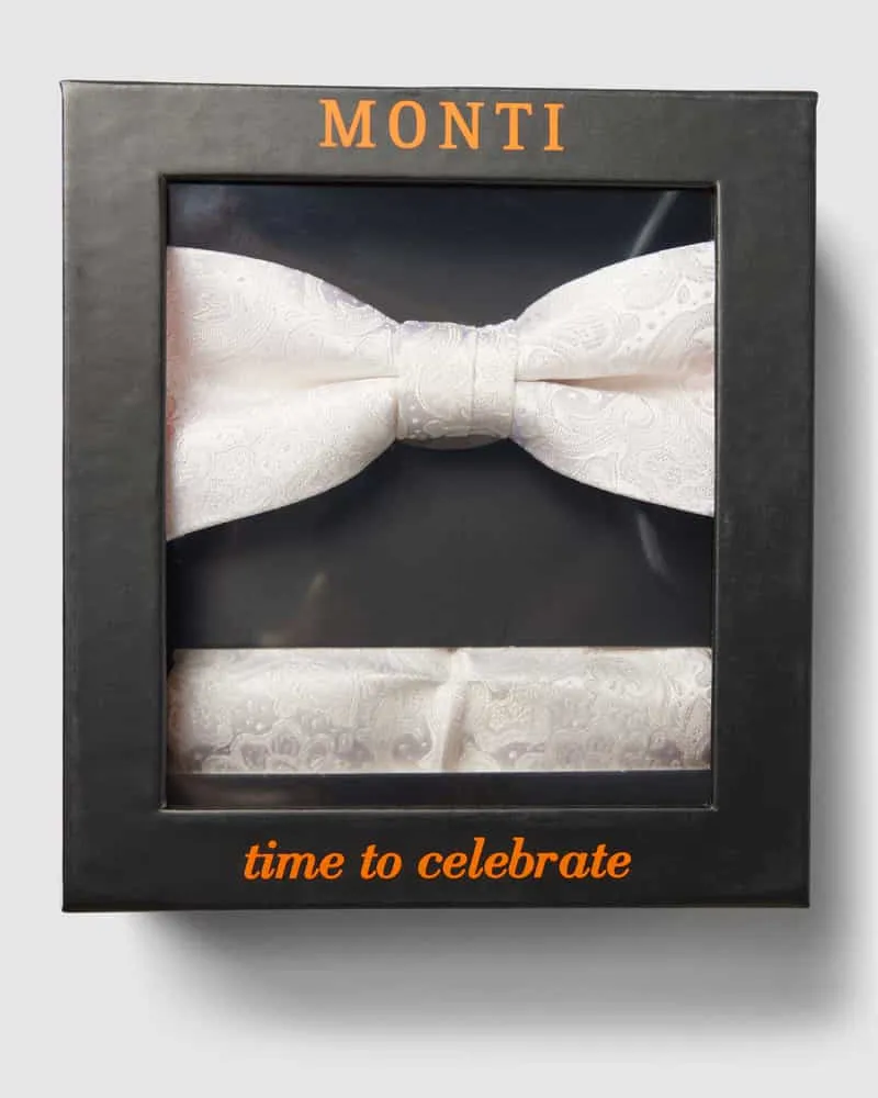 Monti Fliege aus reiner Seide Ecru