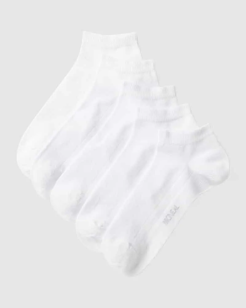 McNeal Sneakersocken mit Stretch-Anteil im 5er-Pack Weiss