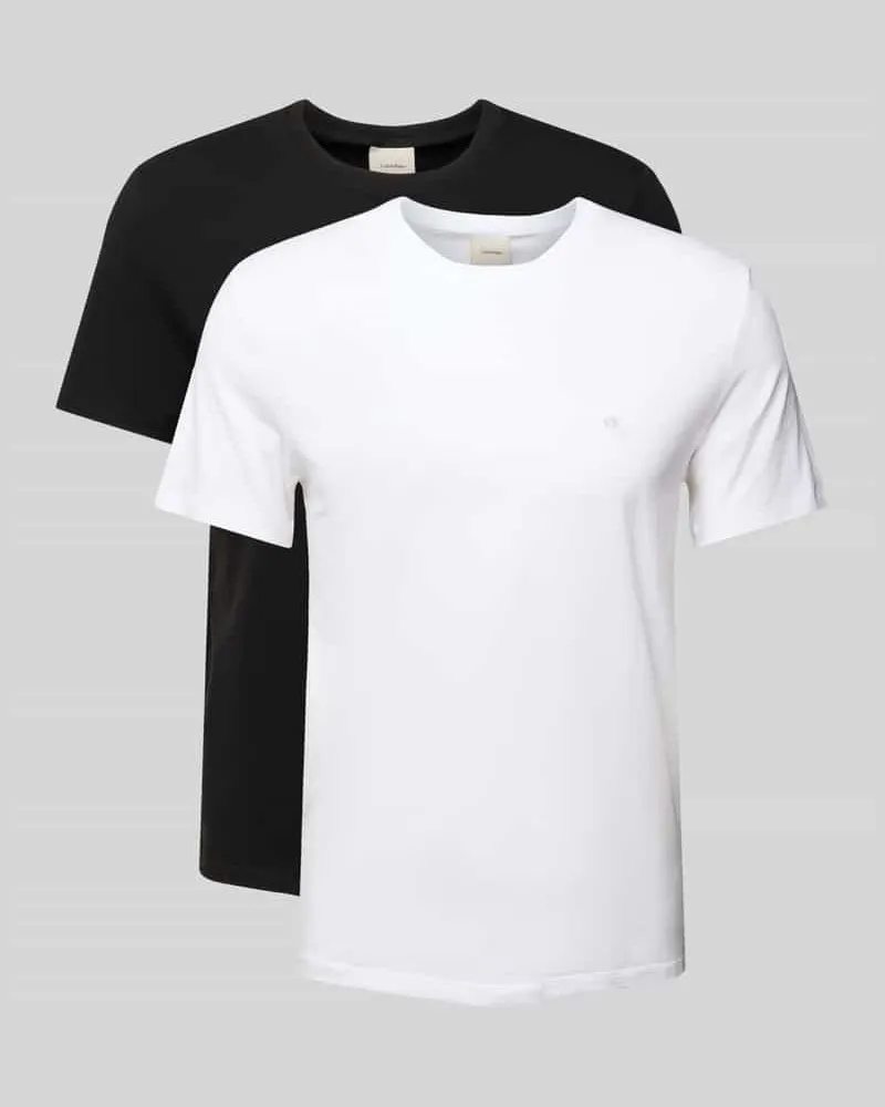 Calvin Klein T-Shirt mit Label-Stitching Weiss