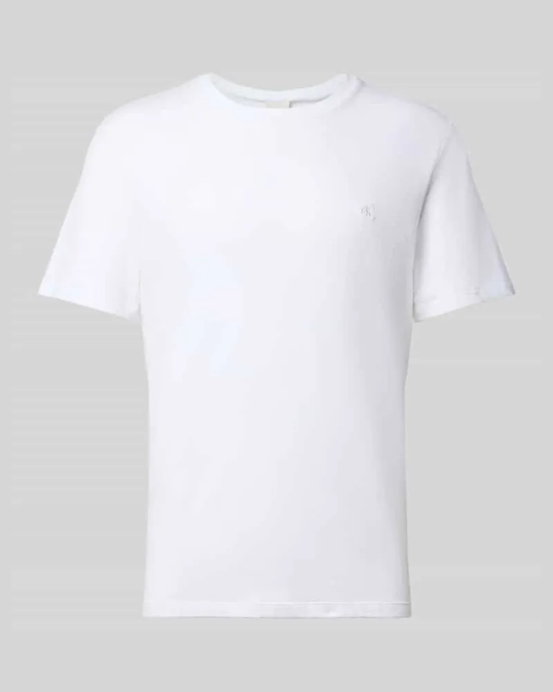 Calvin Klein T-Shirt mit Label-Stitching Weiss