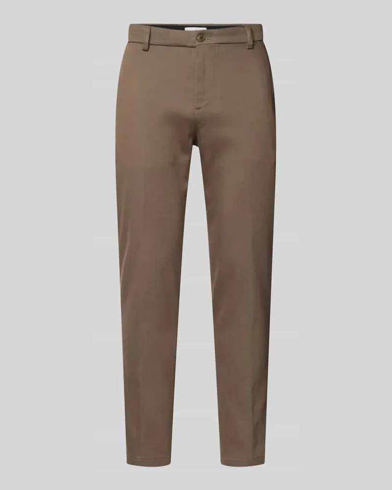 Drykorn Tapered Fit Stoffhose mit Gürtelschlaufen Modell 'AJEND Oliv